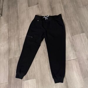 Figs Women Black Jogger scrub pants size small petite